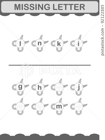 Missing letter with Scissor. Worksheet for kids 92122885