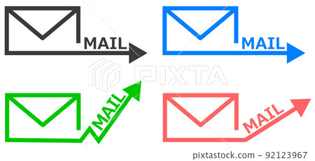 An icon that indicates the sending and receiving of emails with an envelope mark 92123967