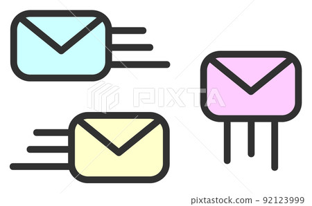 表示發送和接收帶有信封標記的電子郵件的圖標 92123999