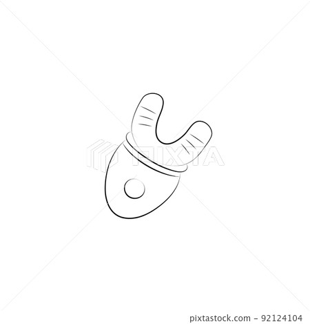 LED teeth whitening light device. Dental gadget for health youth and beauty, Sketch vector illustration 92124104