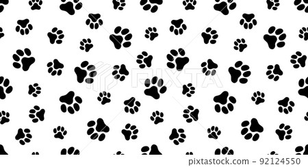Dog footprint pattern (Paw Prints Pattern. Vector Illustration 92124550