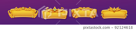 Gold game ui frames, medieval menu elements, bars Gold game ui frames, medieval menu elements, bars 92124618