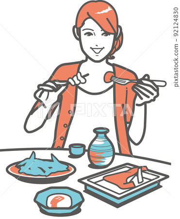 一個女人喝酒 92124830