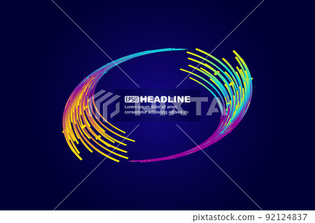Color spotted lines, abstract graphic poster volume background. Color spotted lines, abstract graphic poster volume background. 92124837