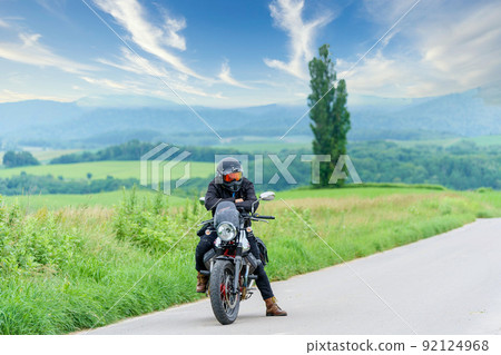 "Hokkaido" Rider standing on the hill of Biei 92124968