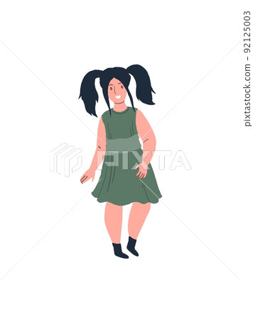 Flat cartoon kid character,happy childhood social vector illustration concept Flat cartoon kid character,happy childhood social vector illustration concept 92125003