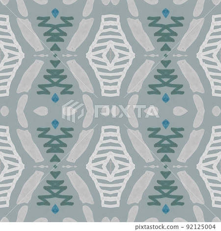 Seamless watercolor mosaic print. Geometric ethnic pattern. Seamless watercolor mosaic print. Geometric ethnic pattern. 92125004