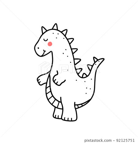 Cute smiling dinosaur isolated on white background - Stock Illustration ...