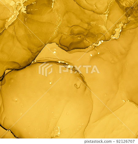 Gold Fluid Art. Abstract Marble Illustration. 92126707