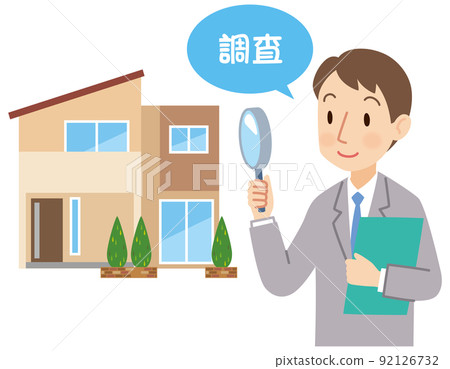 Real estate agent who assesses a house Real estate appraisal 92126732
