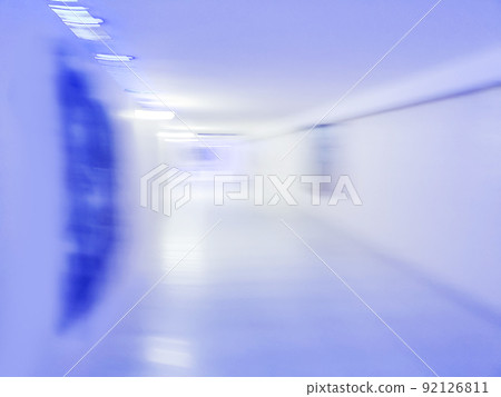 Painting on gallery wall bright blurred background.  92126811