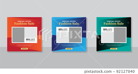 Creative concept social media template for fashion sale  92127840