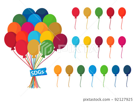 SDGs balloons 17 colors material SDGs balloons 17 colors material 92127925