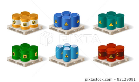 Isometric chemical barrels Isometric chemical barrels 92129091
