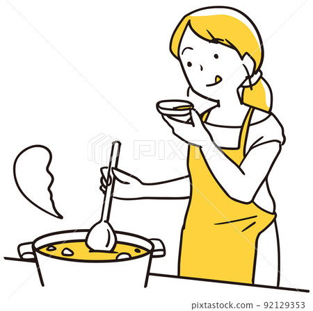 Housewife making cooking Housewife making cooking 92129353