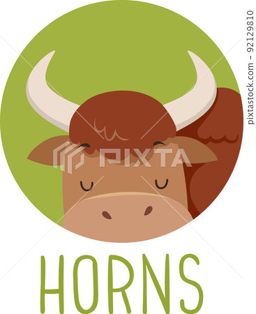 Animal Body Part Yak Horns Illustration 92129810
