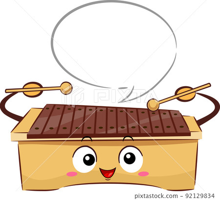 Mascot Xylophone Speech Bubble Illustration 92129834
