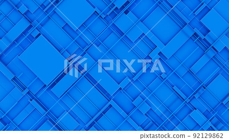 Background 3D abstract block blue Background 3D abstract block blue 92129862