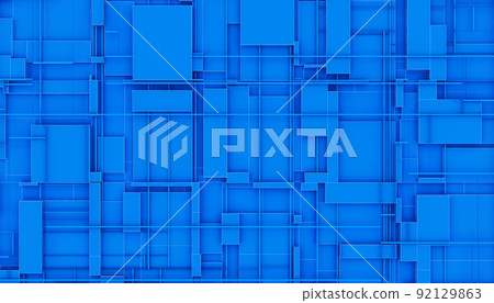 Background 3D abstract block blue 92129863