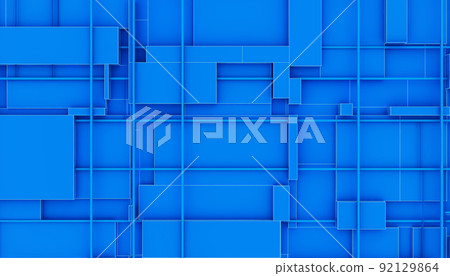 Background 3D abstract block blue 92129864