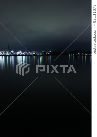 複雜的夜景！山口縣周南市 SDGs 地球環境和地球上的 Mirai Entotsu Town 92131075