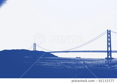 Blue Akashi Kaikyo Bridge Blue Akashi Kaikyo Bridge 92131577