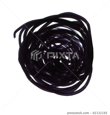 Black circle painted with watercolors isolated on a white background. Black circle painted with watercolors isolated on a white background. 92132185