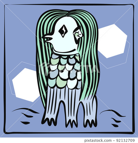 橡皮戳,簡單的剪紙風格 amabie 橡皮戳,簡單的剪紙風格 amabie 92132709