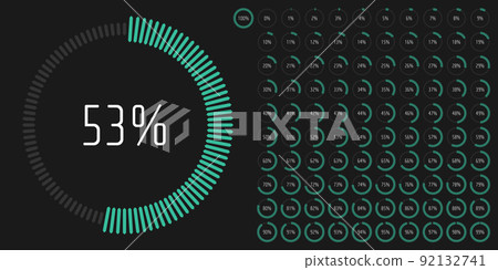 Set of circle percentage diagrams from 0 to 100 Set of circle percentage diagrams from 0 to 100 92132741