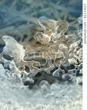 Texture frozen background. Blue frozen background 92133027