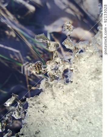 Texture frozen background. Blue frozen background 92133028