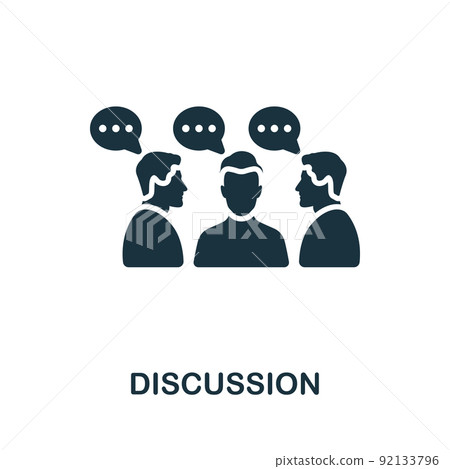 Discussion icon. Monochrome simple Business Management icon for templates, web design and infographics Discussion icon. Monochrome simple Business Management icon for templates, web design and infographics 92133796
