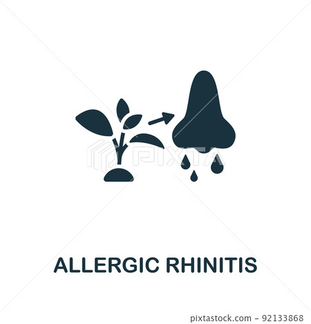 Allergic Rhinitis icon. Monochrome simple Allergy icon for templates, web design and infographics Allergic Rhinitis icon. Monochrome simple Allergy icon for templates, web design and infographics 92133868