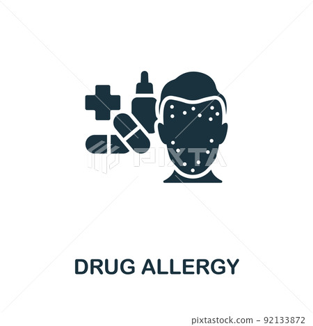 Drug Allergy icon. Monochrome simple Allergy icon for templates, web design and infographics Drug Allergy icon. Monochrome simple Allergy icon for templates, web design and infographics 92133872
