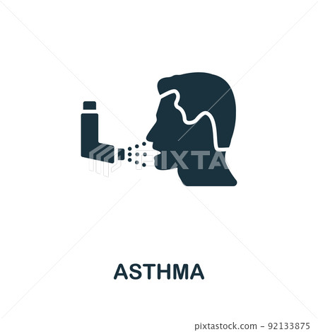 Asthma icon. Monochrome simple Allergy icon for templates, web design and infographics Asthma icon. Monochrome simple Allergy icon for templates, web design and infographics 92133875