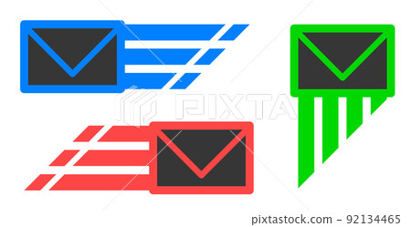 An icon that indicates the sending and receiving of emails with an envelope mark 92134465