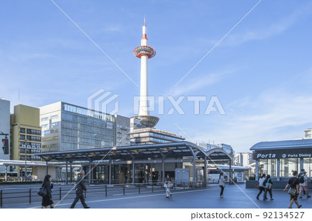 Kyoto station square station square rotary and Kyoto Tower Shimogyo Ward, Kyoto City 92134527
