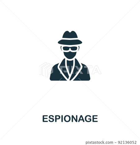 Espionage icon. Monochrome simple line Crime icon for templates, web design and infographics 92136052