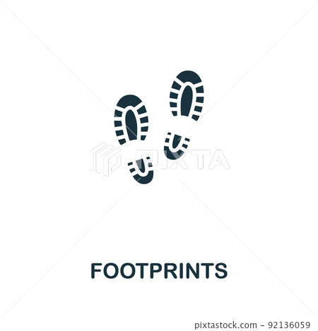 Footprints icon. Monochrome simple line Crime icon for templates, web design and infographics 92136059