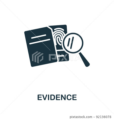 Evidence icon. Monochrome simple line Crime icon for templates, web design and infographics Evidence icon. Monochrome simple line Crime icon for templates, web design and infographics 92136078