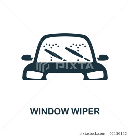 Window Wiper icon. Monochrome simple line Car Service icon for templates, web design and infographics 92136122