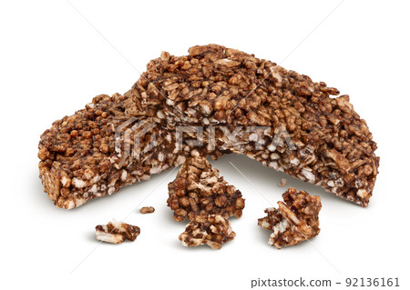 amaranth cookies with carob isolated on white background with full depth of field. Healthy food. 92136161