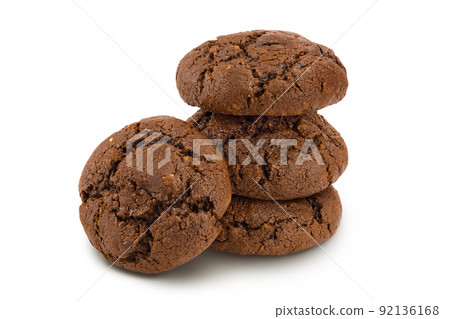 chocolate cookies isolated on white background with full depth of field chocolate cookies isolated on white background with full depth of field 92136168
