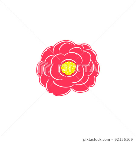 紅色花朵（花冠、重瓣、山茶花） 92136169