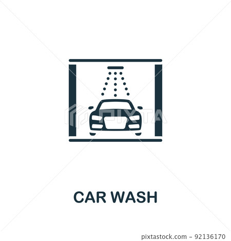 Car Wash icon. Monochrome simple line Car Service icon for templates, web design and infographics Car Wash icon. Monochrome simple line Car Service icon for templates, web design and infographics 92136170
