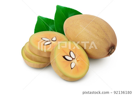 Sapodilla isolated on white background with full depth of field 92136180