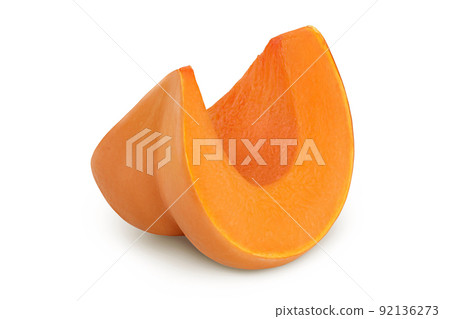 Fresh orange pumpkin isolated on white background with full depth of field 92136273
