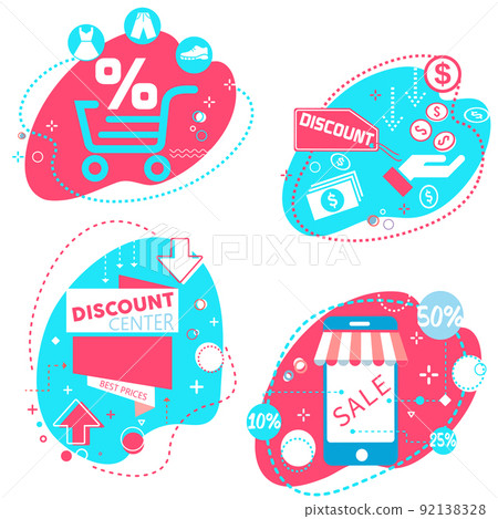 A set of backgrounds for a discount sale, special offer, discount center A set of backgrounds for a discount sale, special offer, discount center 92138328