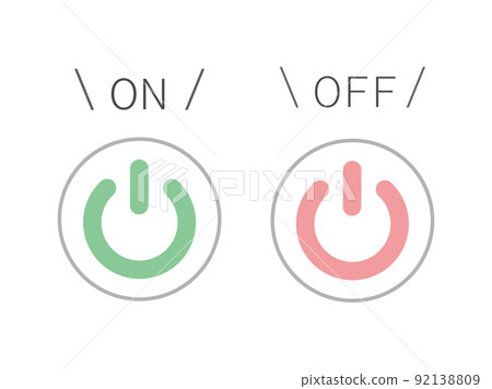 電源按鈕開/關開關圖標插圖集 92138809
