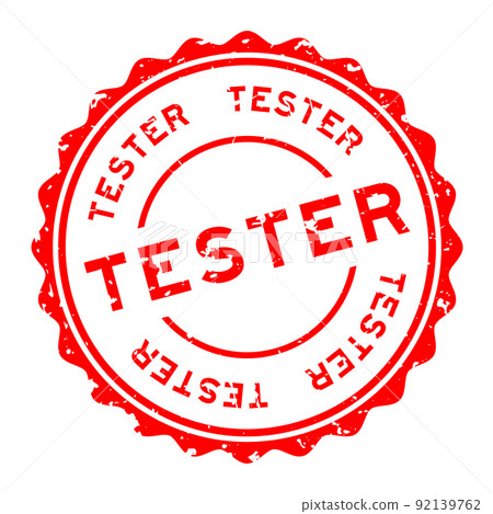 Grunge red tester word round rubber seal stamp on white background Grunge red tester word round rubber seal stamp on white background 92139762